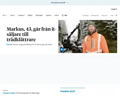 Vetlanda-Posten e-postutskick startsida 2025