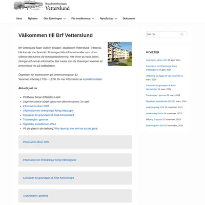 VETTERSLUNDAREN startsida 2024
