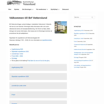 VETTERSLUNDAREN startsida 2025