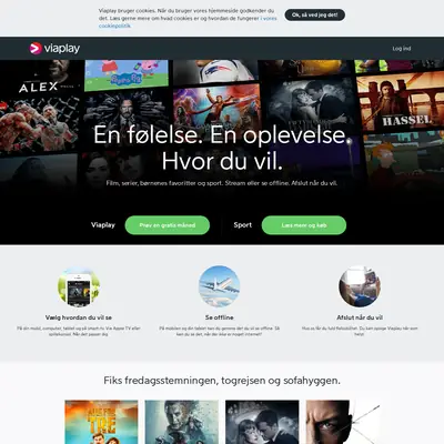 Viaplay.dk startsida 2018