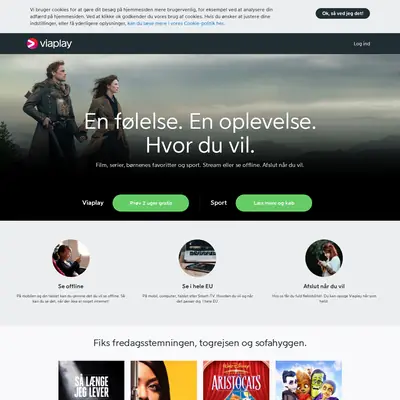 Viaplay.dk startsida 2019