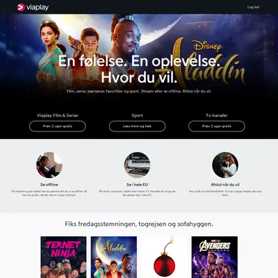 Viaplay.dk startsida 2020
