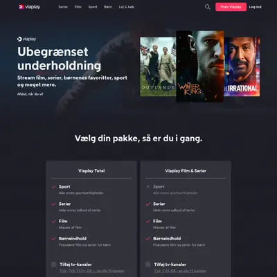 Viaplay.dk startsida 2024