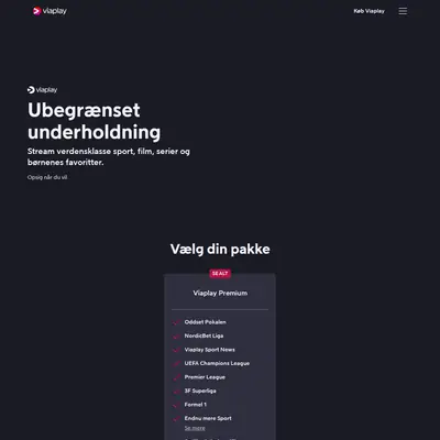 Viaplay.dk startsida 2025