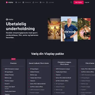 Viaplay.dk startsida 2026