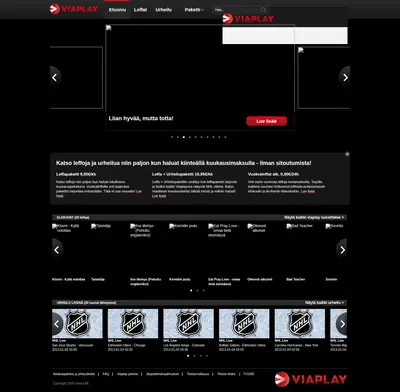 viaplay.fi startsida 2012