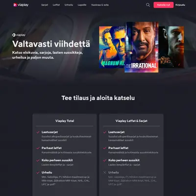 viaplay.fi startsida 2024