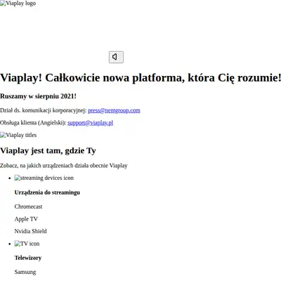 Viaplay.pl startsida 2021