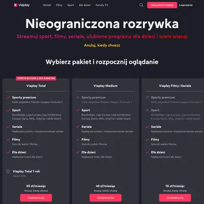 Viaplay.pl startsida 2024