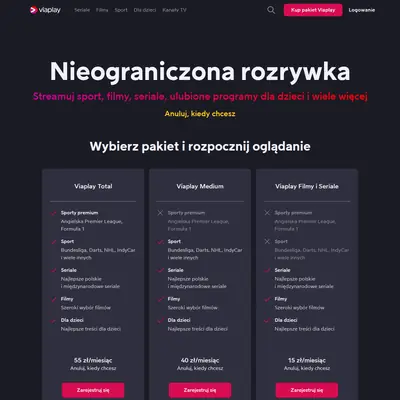 Viaplay.pl startsida 2025