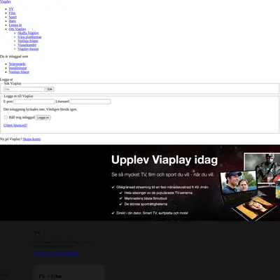 viaplay.se startsida 2013