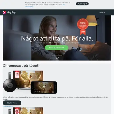 viaplay.se startsida 2016