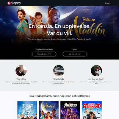 viaplay.se startsida 2020