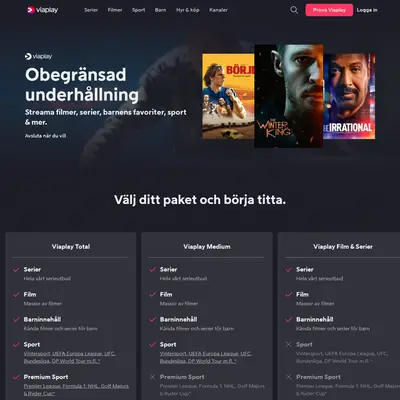 viaplay.se startsida 2024