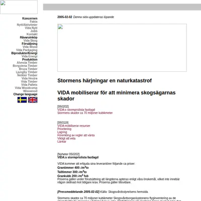 Vida Nytt startsida 2005