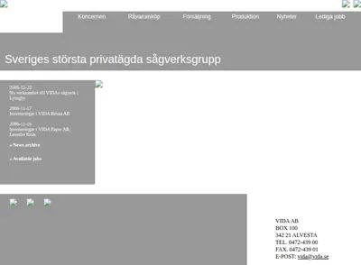 Vida Nytt startsida 2007