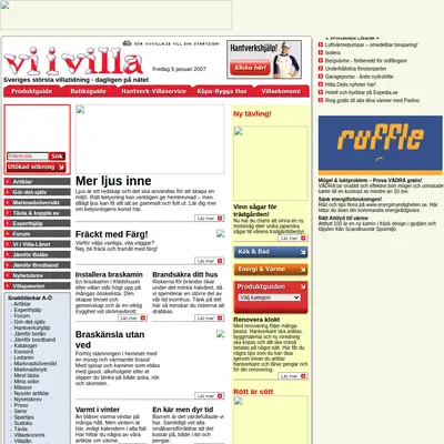 Vi i Villa startsida 2007