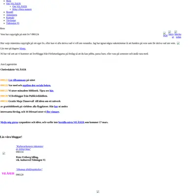 Vi Läser startsida 2009