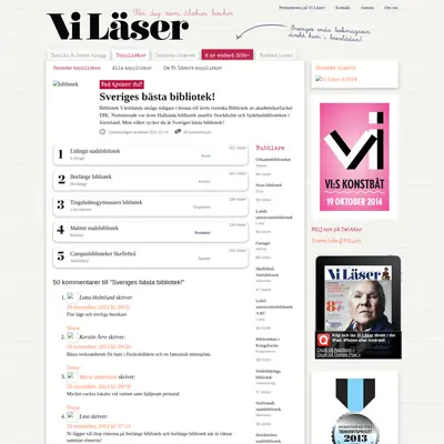 Vi Läser startsida 2013