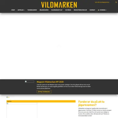 MAGASINET VILDMARK startsida 2020