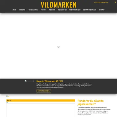 MAGASINET VILDMARK startsida 2021