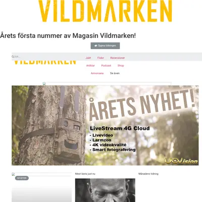 MAGASINET VILDMARK startsida 2022