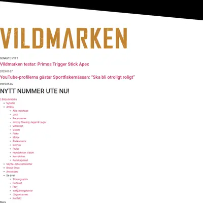 MAGASINET VILDMARK startsida 2023