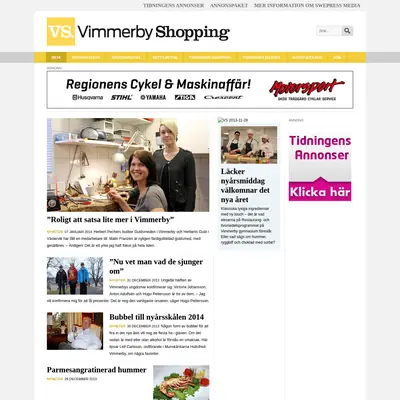Vimmerby Shopping startsida 2013