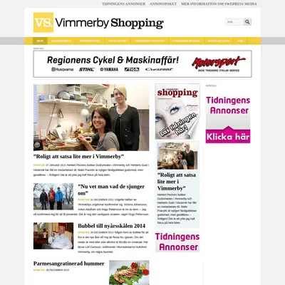 Vimmerby Shopping startsida 2014