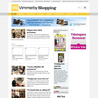 Vimmerby Shopping startsida 2016