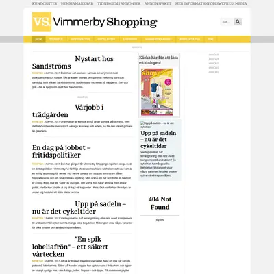 Vimmerby Shopping startsida 2017