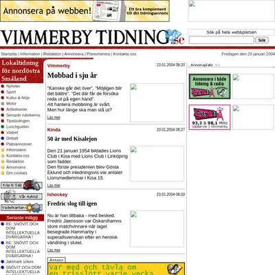 vimmerbytidning.se startsida 2004