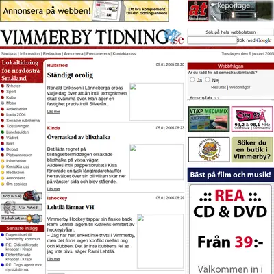 vimmerbytidning.se startsida 2005
