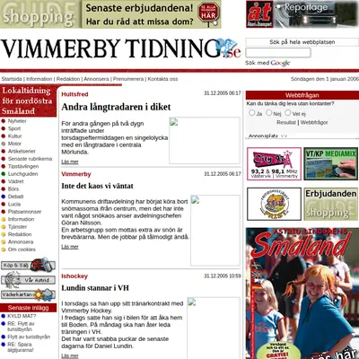 vimmerbytidning.se startsida 2006