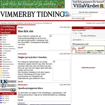 vimmerbytidning.se startsida 2007