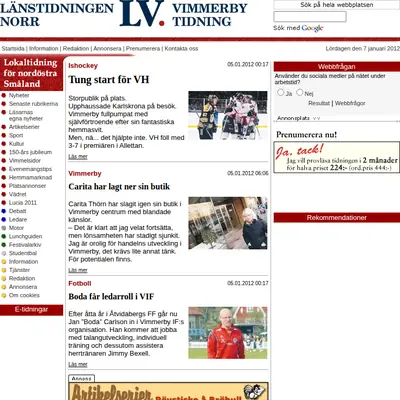 vimmerbytidning.se startsida 2012