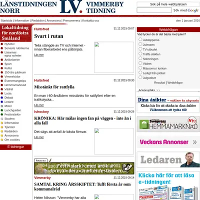 vimmerbytidning.se startsida 2016