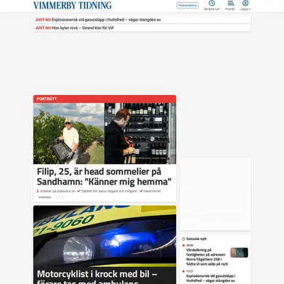 vimmerbytidning.se startsida 2024