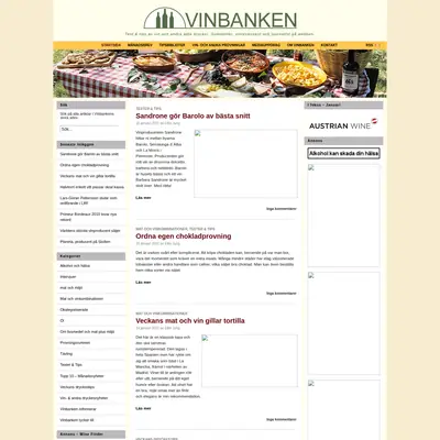Vinbanken.se startsida 2011