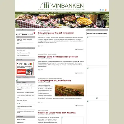 Vinbanken.se startsida 2012