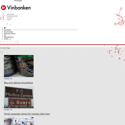 Vinbanken.se startsida 2013
