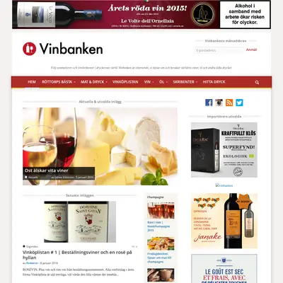 Vinbanken.se startsida 2016