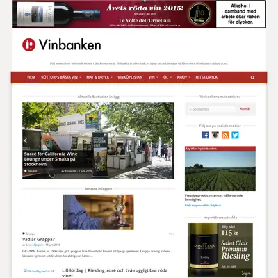 Vinbanken.se startsida 2017
