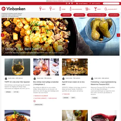 Vinbanken.se startsida 2021