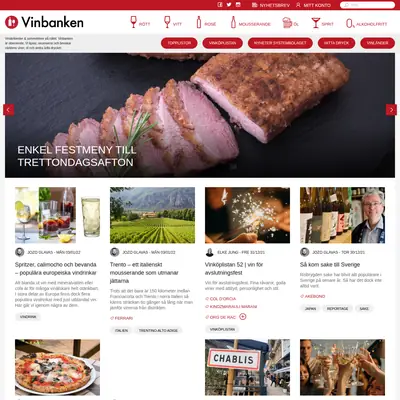 Vinbanken.se startsida 2022