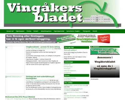 Vingåkersbladet startsida 2023