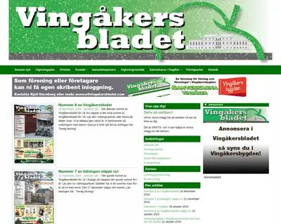 Vingåkersbladet startsida 2025