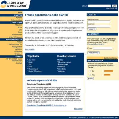 Vinklubben startsida 2004