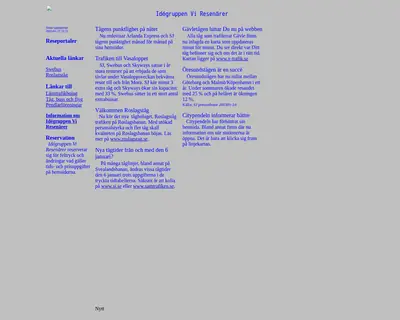 Vi Resenärer startsida 2003
