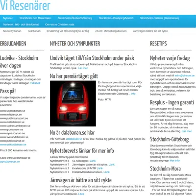 Vi Resenärer startsida 2015